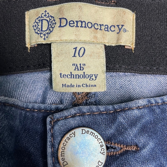 Democracy “Ab” Technology Skinny Jeans Medium Wash Stretch Waist Women's Size 10 - Picture 3 of 13